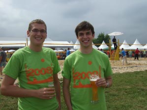 Brandon and Nate at the Volleyball Tournament