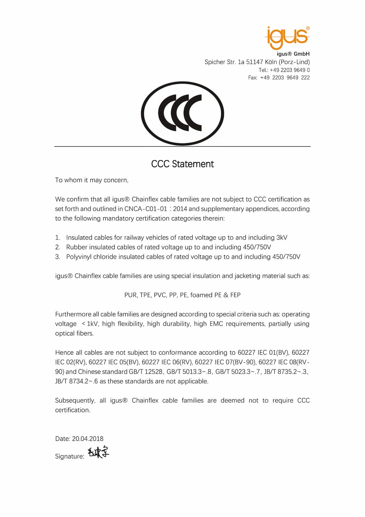 Zertifikat CCC