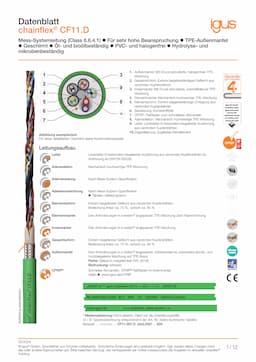 Technisches Datenblatt chainflex® Messystemleitung CF11.D