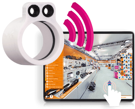 isense 3D-Druck-Bauteil und virtueller Messestand