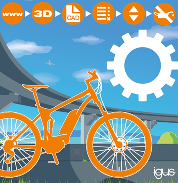 3D gedrucktes Kettenrad aus Kunststoff im Fahrrad