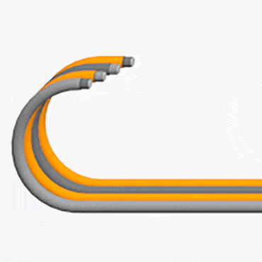 Animation chainflex®-Leitungen in Bewegung