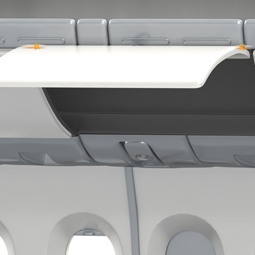 Flugzeug-Interieur: iglidur Gleitlager in Gepäckfachklappe