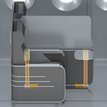 Flugzeug-Interieur: drylin Lineartechnik in Trennwand