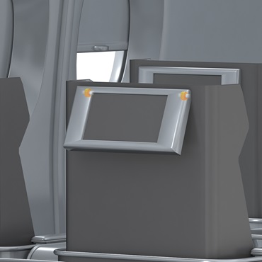 Flugzeug-Interieur: iglidur Gleitlager an Tabletbefestigung